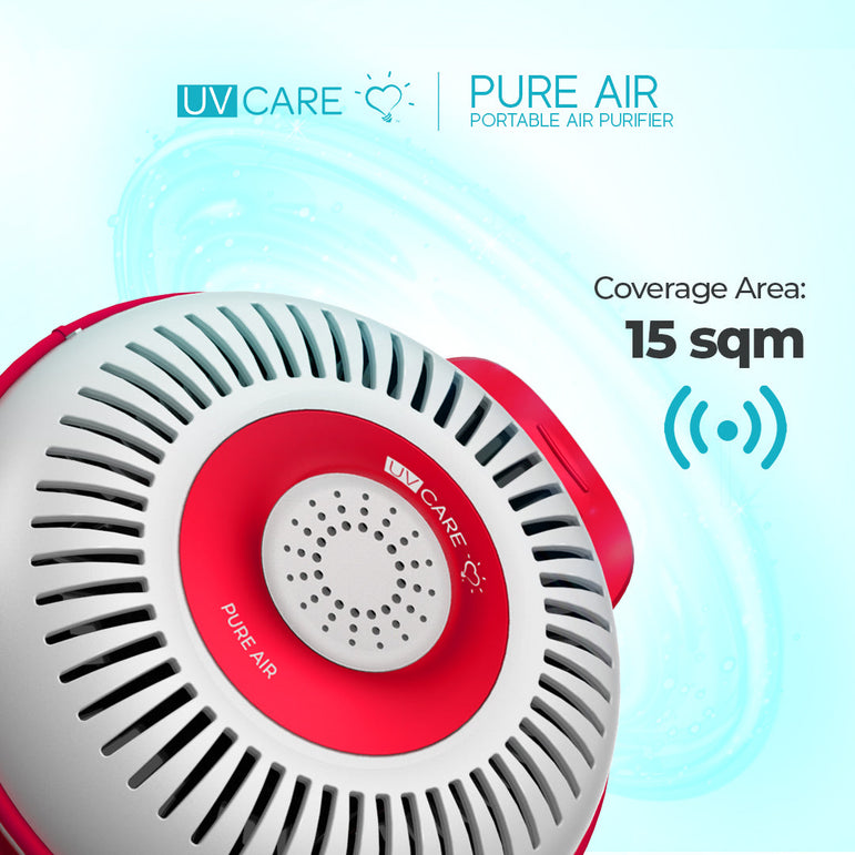 UV Care Pure Air Portable Air Purifier (Viva Magenta) with FREE The Clean Room Powerbank