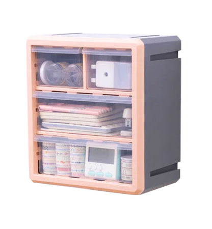 Quad Cube Storage Box Pink/Gray