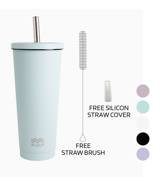 Acqua Earth Boba Cup: Pearl White