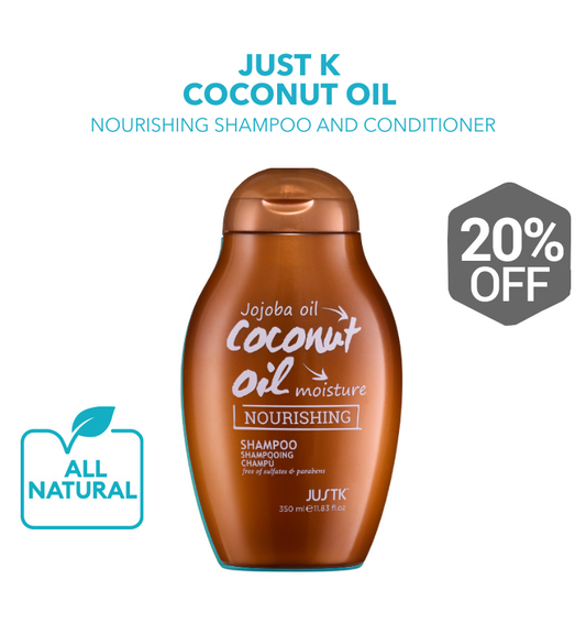 Just K Jojoba Oil & Coconut Oil Moisture Nourishing Shampoo and Conditioner (350ml)