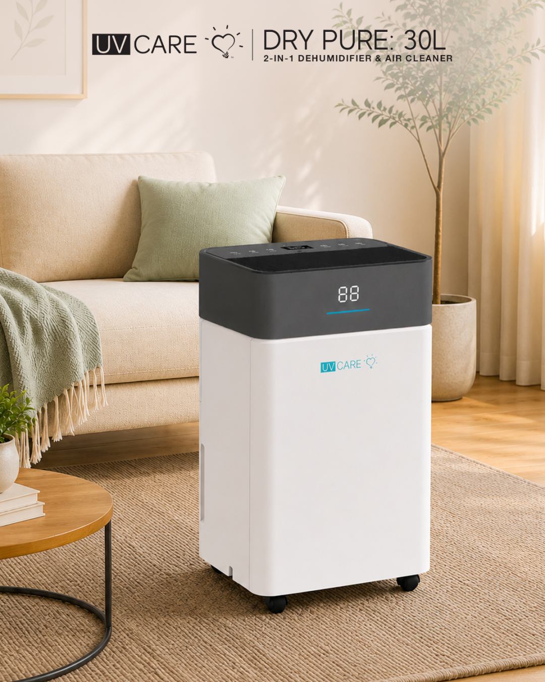 UV Care Dry Pure Dehumidifier & Air Cleaner: 30L (Pre-Order / Unit Not On Hand - Fulfillment after 30 Days)