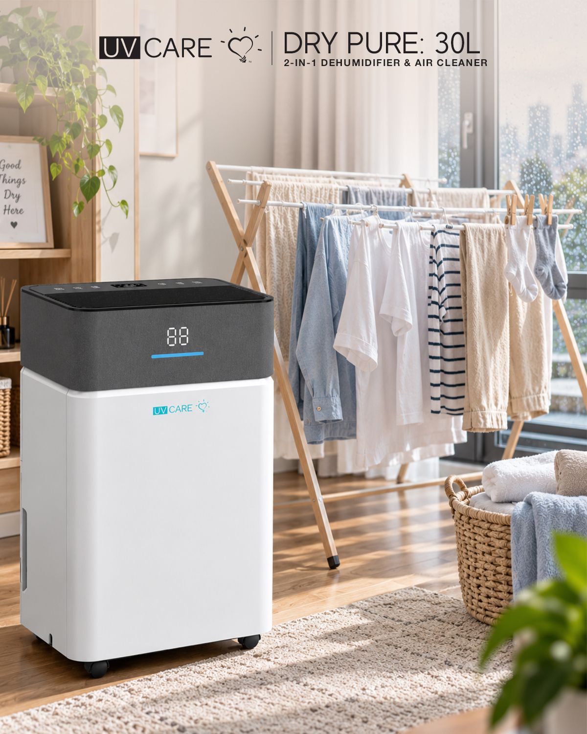 UV Care Dry Pure Dehumidifier & Air Cleaner: 30L (Pre-Order / Unit Not On Hand - Fulfillment after 30 Days)