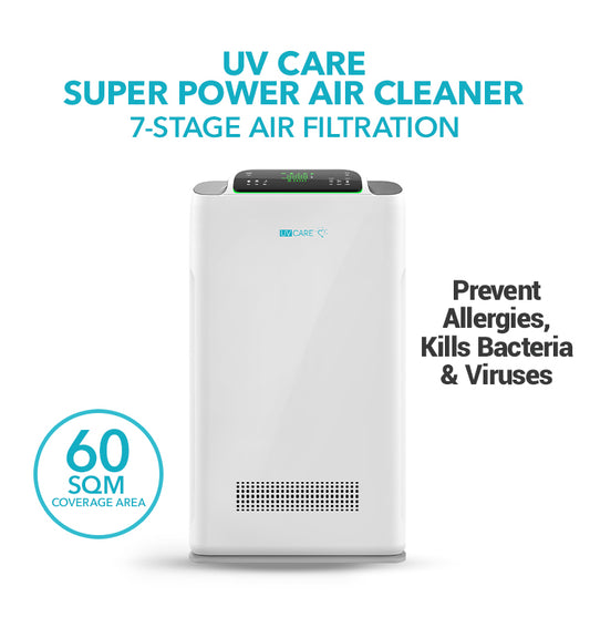 UV Care Super Power Air Cleaner w/ Medical Grade HEPA Filter