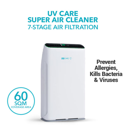 UV Care Super Air Cleaner w/ Medical Grade HEPA Filter & ViruX