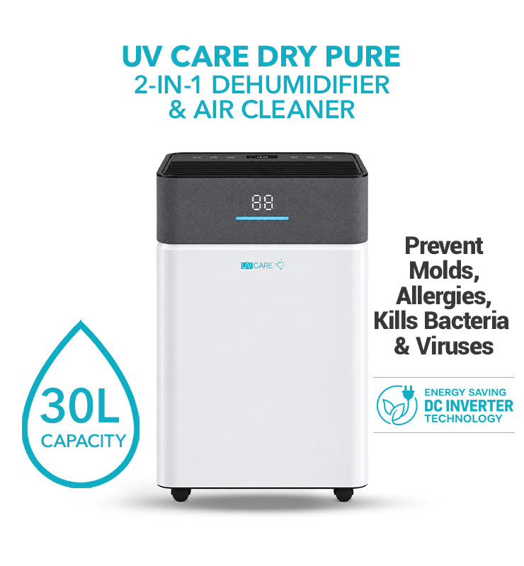 UV Care Dry Pure Dehumidifier & Air Cleaner: 30L (Pre-Order / Unit Not On Hand - Fulfillment after 30 Days)