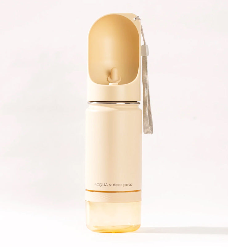 Acqua x Dear Pets Pupperjug Insulated Pet Bottle (18 oz): Peanut Beige