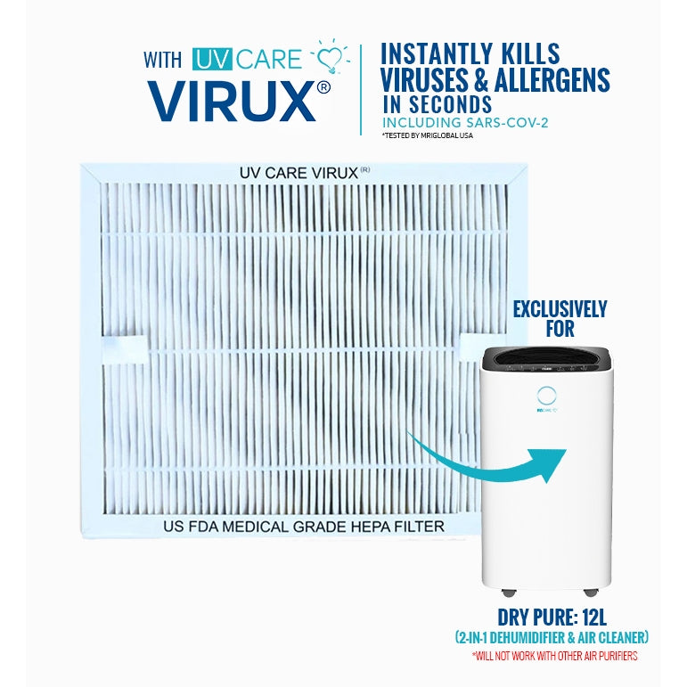 UV Care Dry Pure 2-in-1 Dehumidifier & Air Cleaner HEPA Filter (Unit Sold Separately)