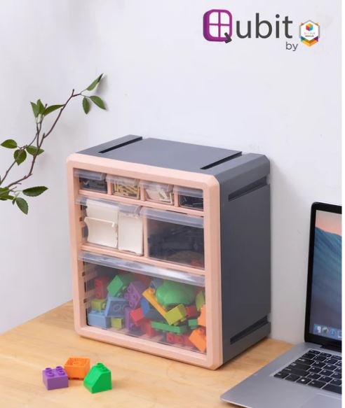 Hepta Cube Storage Box Pink/Gray