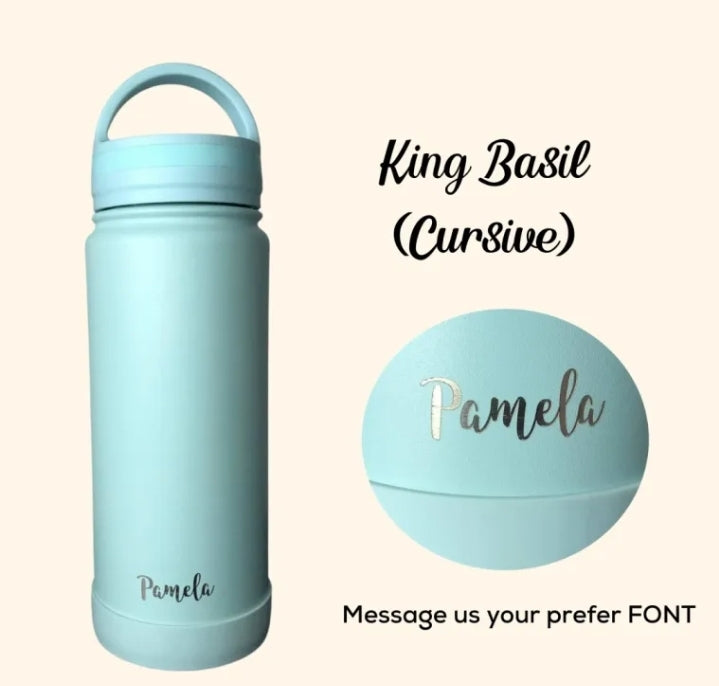 Acqua Flip Sip & Go! Double Wall Insulated Stainless Steel Water Bottle: Charcoal Black
