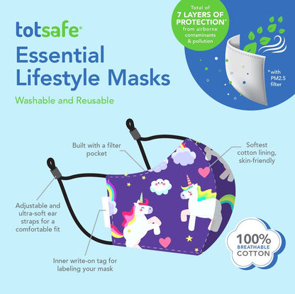 Totsafe Lifestyle Mask: Blue Holly w/ 3 Filters