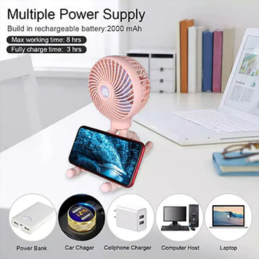Octopi 3-Speed Portable Multi-Position Fan (2022 Upgraded Version): Raven Black