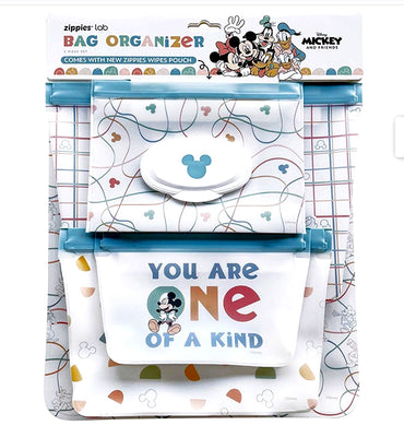 Zippies Lab Disney Mickey & Friends Kiddie Blogger 5-pc Bag Organizer Set (with NEW wipes pouch)