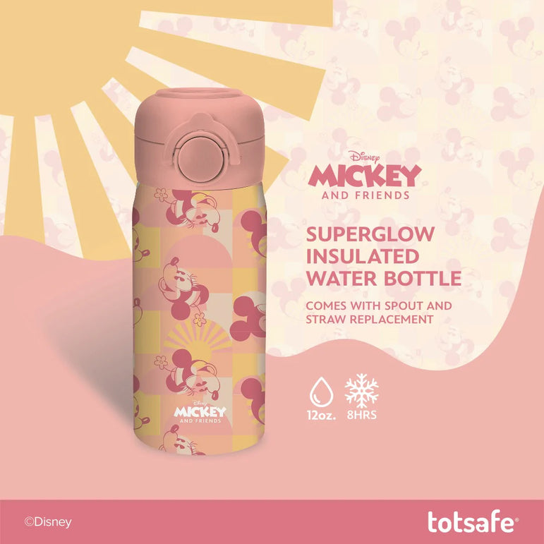 Totsafe Disney Kids Double Wall Stainless Steel Insulated Sippy Bottle (350ml): Mickey Superglow