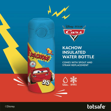 Totsafe Disney Kids Double Wall Stainless Steel Insulated Sippy Bottle (350ml): Disney Cars Kachow