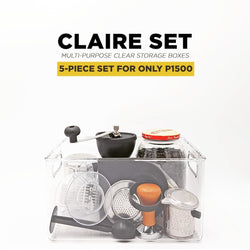 Zen Homes Claire Multipurpose Clear Storage Boxes: 5-Piece Set