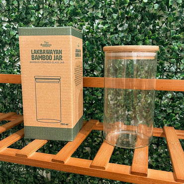 The Bamboo Company Bamboo Covered Glass Jar