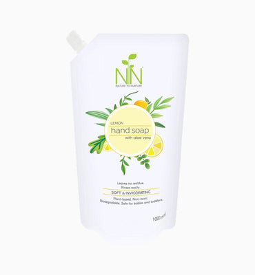 Nature to Nurture Hand Soap with Aloe Vera: 1000ml Refill Pouches