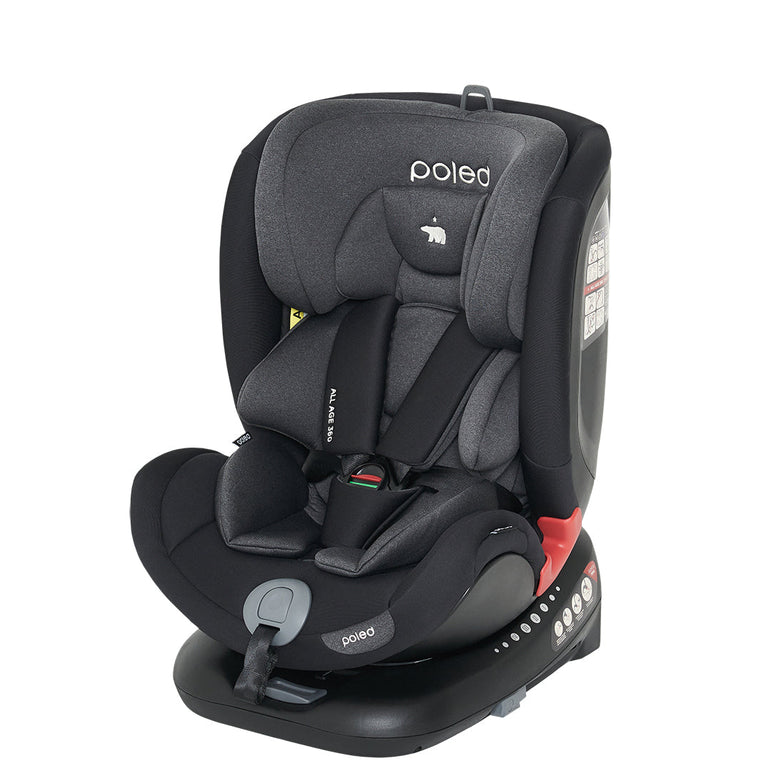 Poled All Age 360 Car Seat (Satin Silver)