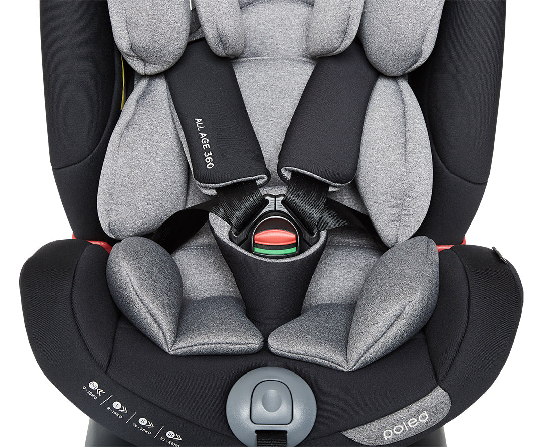 Poled All Age 360 Car Seat (Satin Silver)