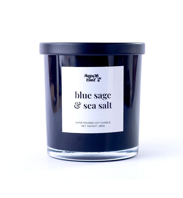 Happy Island Blue Sage & Sea Salt Soy Candle: 10oz
