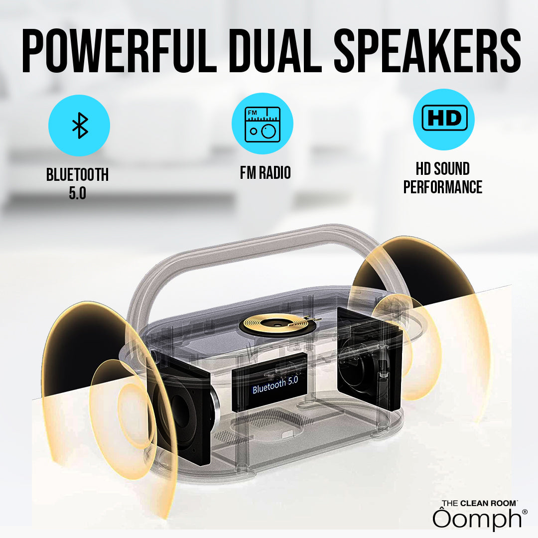 The Clean Room Oomph Bluetooth Speaker with Wireless Charging Pad