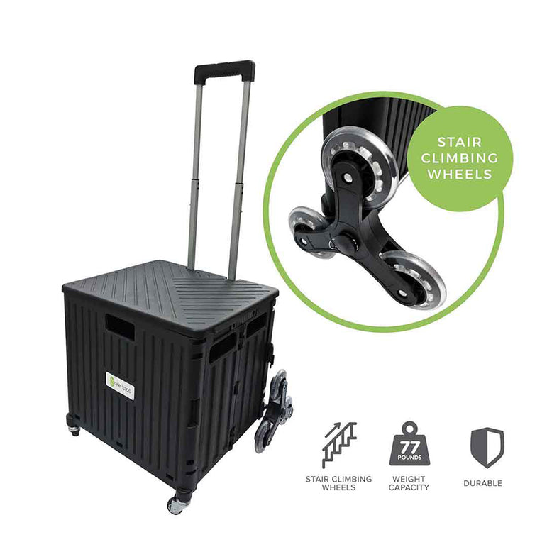 Clever Spaces Stair Climber Foldable Trolley Cart (with Lid)