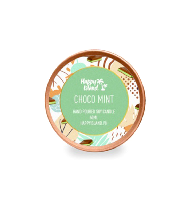 Happy Island Choco Mint Soy Candle: Travel Tin 2oz/55g