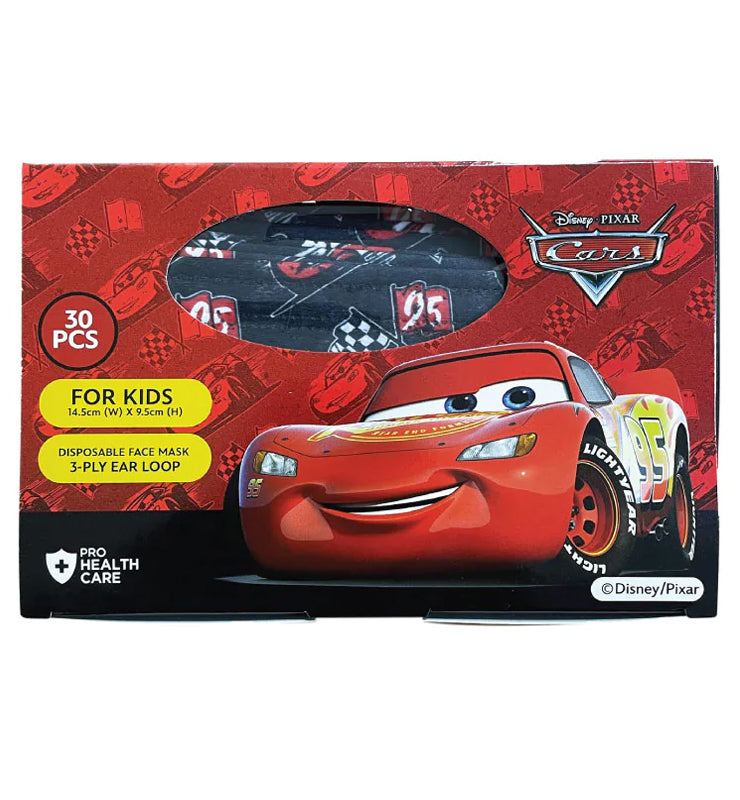 Disney Disposable 3 Ply Face Mask for Kids 30s/Box: Cars (Black)
