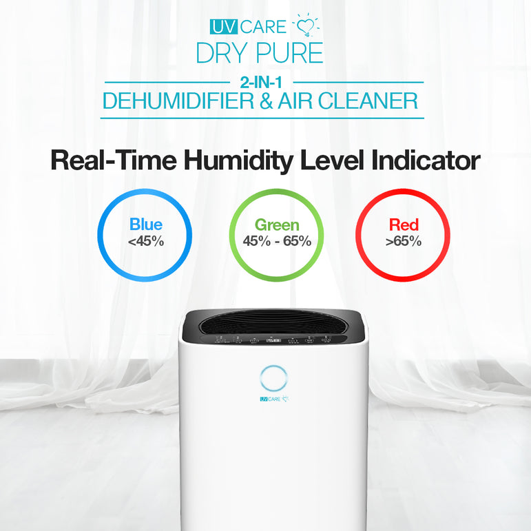 UV Care Dry Pure 2-in-1 Dehumidifier & Air Cleaner: 12L