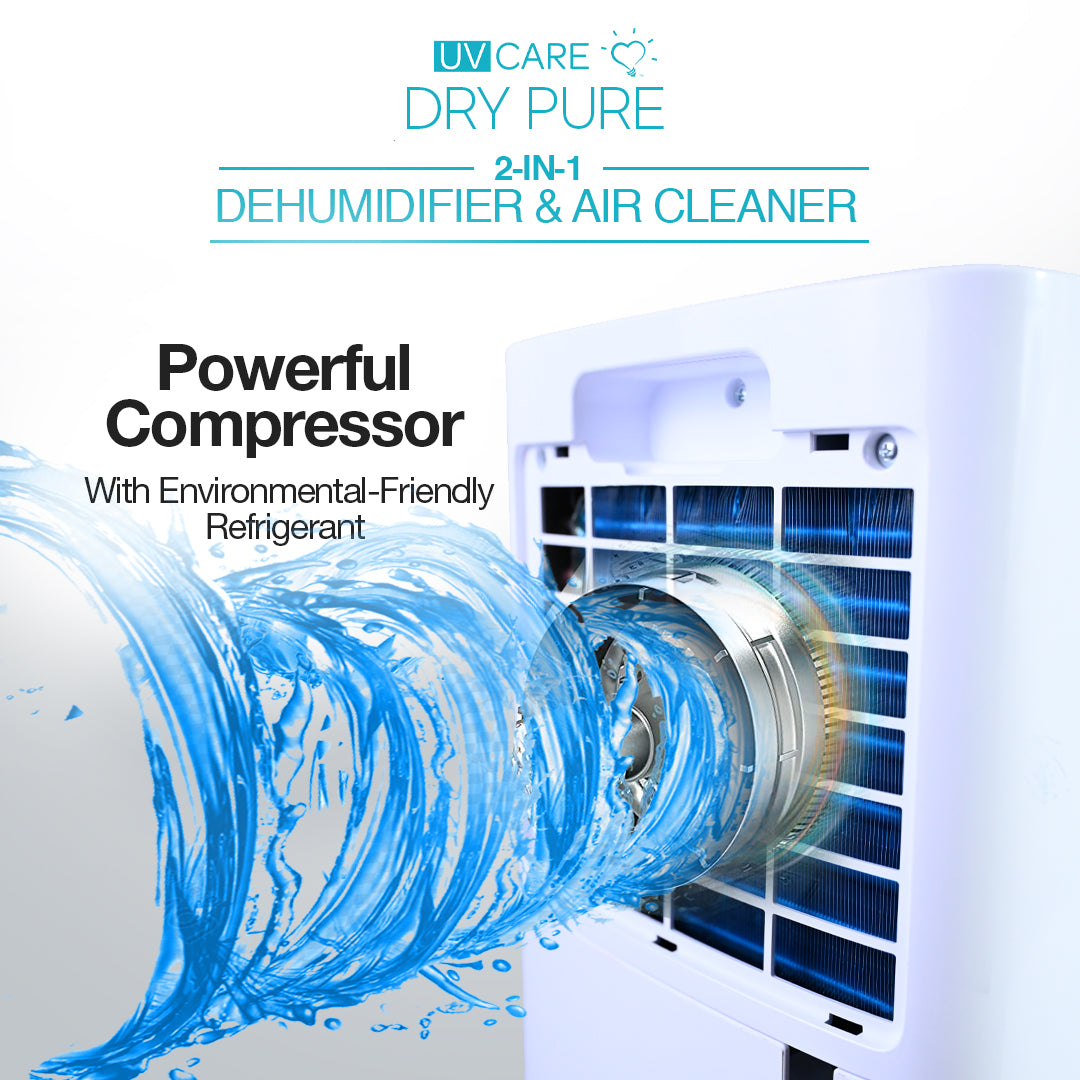 UV Care Dry Pure 2-in-1 Dehumidifier & Air Cleaner: 12L