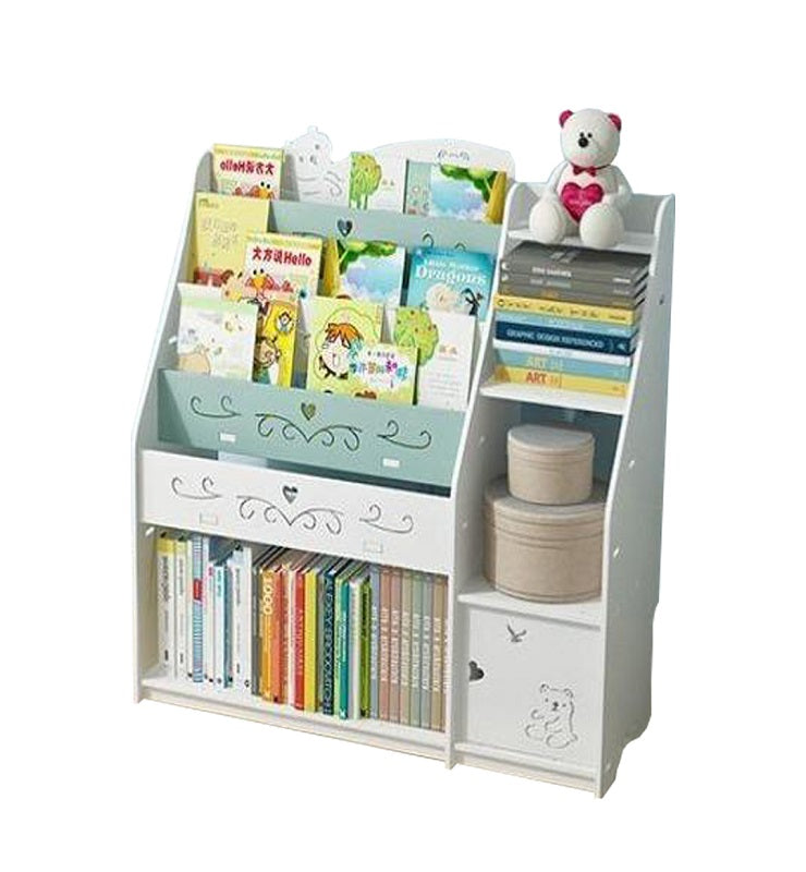 Dwynen Kids Bookshelf by Hamlet Kids Room: White w/ Green Accent