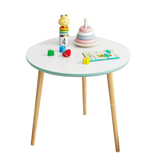 Emeria Kids Round Table by Hamlet Kids Room: White w/ Green Accent