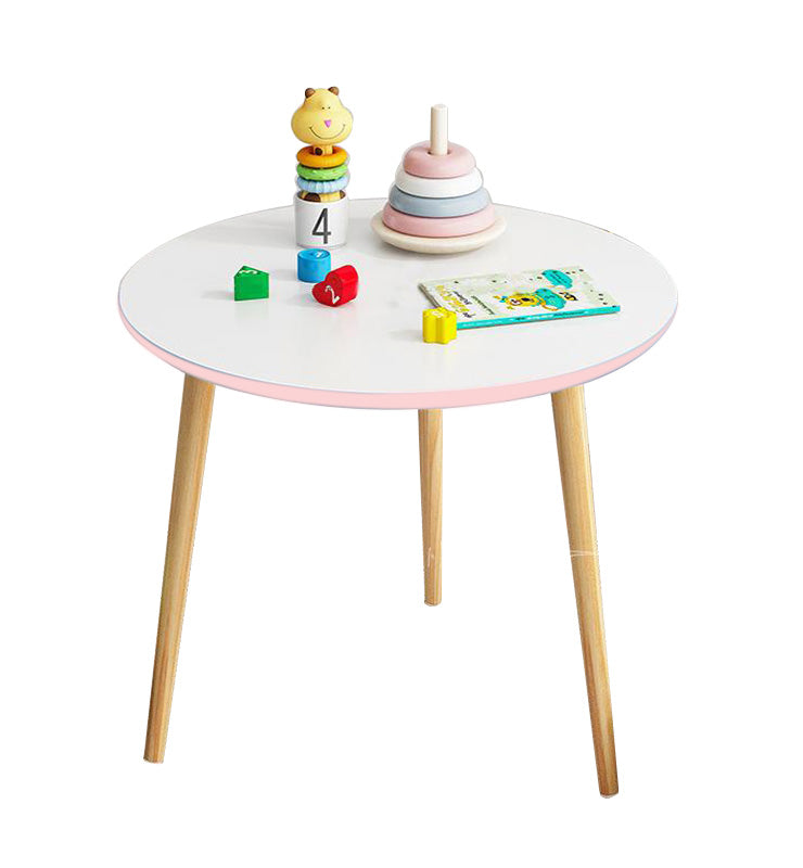 Emeria Kids Round Table by Hamlet Kids Room: White w/ Pink Accent
