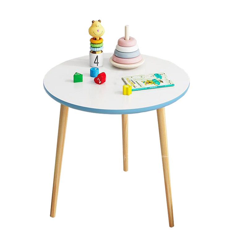 Emeria Kids Round Table by Hamlet Kids Room: White w/ Blue Accent