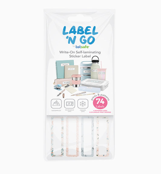 Totsafe Label N Go Write-On Self Laminating Stickers: Prints and Patterns