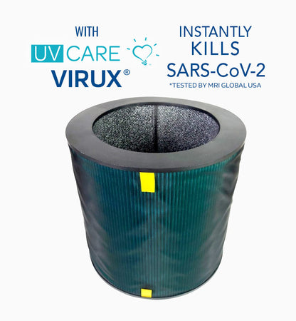 Medical Grade H13 HEPA Replacement Filter w/ ViruX Patented Technology for the UV Care Super Air Cleaner Pro (Instantly Kills SARS-CoV-2)