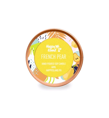 Happy Island French Pear Soy Candle: Travel Tin 2oz/55g