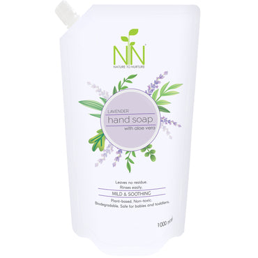Nature to Nurture Hand Soap w/ Aloe Vera: 1000ml Refill Pouch