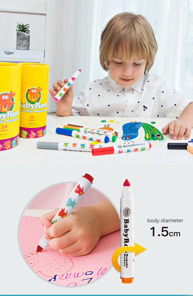 Joan Miro Washable Markers: Baby Roo (12 Colors)