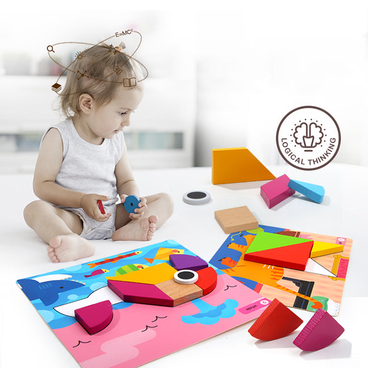 Joan Miro Geometric Blocks: Heart Tangram