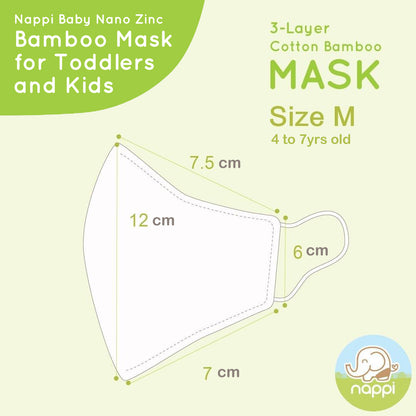 Nappi Baby Nano Zinc Bamboo Mask for Kids (4 to 7yrs old)