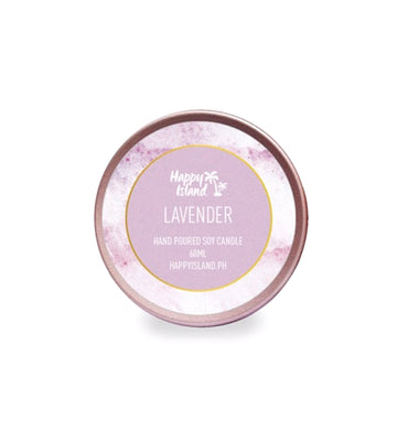 Happy Island Lavender Soy Candle: Travel Tin 2oz/55g