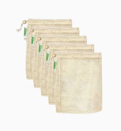 Zippies Cotton Mesh Produce Bags: Small - Pack of 5