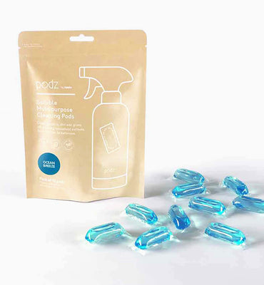 Podz Soluble Multipurpose Antibacterial Cleaning Pods: Ocean Breeze - 12s