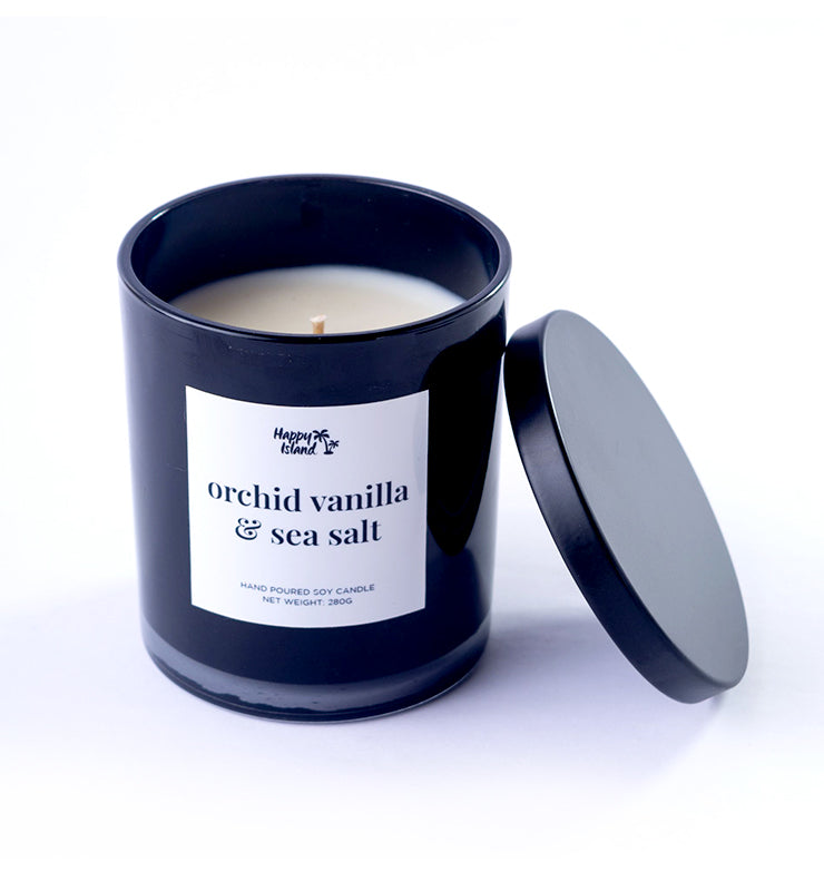 Happy Island Orchid Vanilla & Sea Salt Soy Candle: 10oz