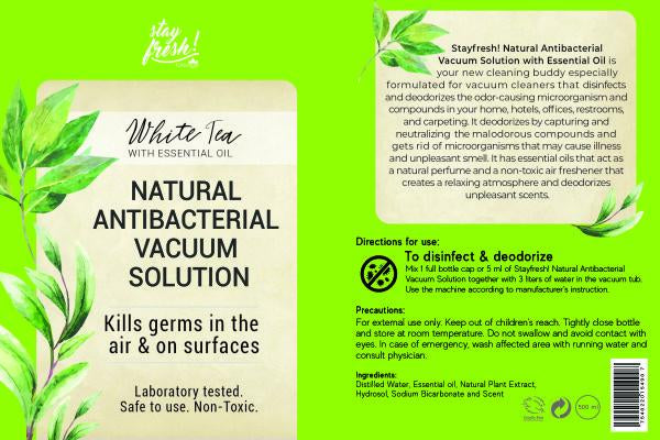 Stayfresh Canada Antibacterial Vacuum Solution w/ Essential Oil: White Tea (500ml)