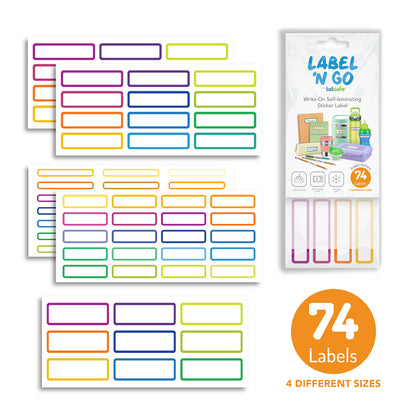 Totsafe Label N Go Write-On Self Laminating Stickers: Basic Colors