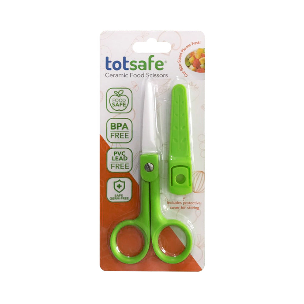Totsafe Ceramic Food Scissors: Green
