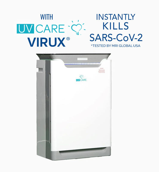 UV Care Air Purifier with Humidifier w/ Medical Grade H14 HEPA Filter & ViruX Patented Technology (Instantly Kills SARS-CoV-2)