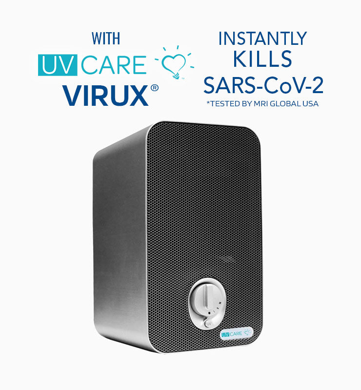 UV Care Desk Air Purifier w/ Medical Grade H13 HEPA Filter & ViruX Patented Technology (Instantly Kills SARS-CoV-2)